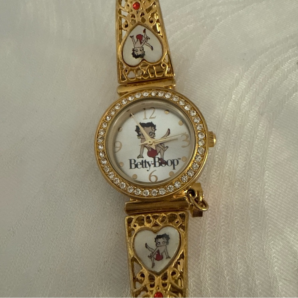 Betty Boop Gold and Red Vintage-Inspired Watch